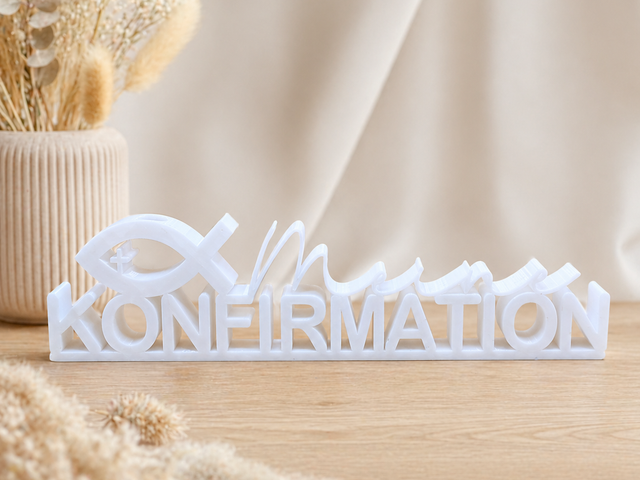 Konfirmationsschriftzug mit Geldscheinhalter – personalisierbare Deko aus PETG